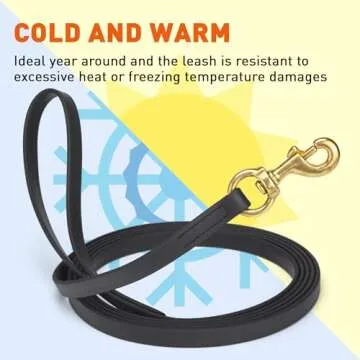 Viper Biothane K9 Working Dog Leash Waterproof Lead for Tracking Training Schutzhund Odor-Proof Long Line with Solid Brass Snap for Puppy Medium and Large Dogs 0.62 in Wide by 15 ft Long Black