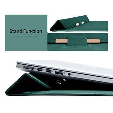 KALIDI 13.3-14 inch Laptop Stand Sleeve Case Faux Suede Leather for 13.3 13.5 13.6 14 inches MacBook Air Pro Retina 13"-14" Surface Pro with Pouch