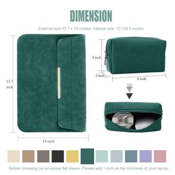 KALIDI 13.3-14 inch Laptop Stand Sleeve Case Faux Suede Leather for 13.3 13.5 13.6 14 inches MacBook Air Pro Retina 13"-14" Surface Pro with Pouch