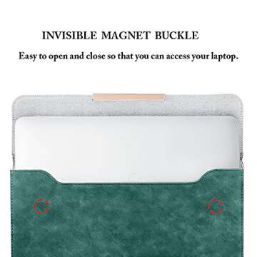 KALIDI 13.3-14 inch Laptop Stand Sleeve Case Faux Suede Leather for 13.3 13.5 13.6 14 inches MacBook Air Pro Retina 13"-14" Surface Pro with Pouch