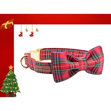 Unique Style Paws Christmas Dog Collar with Bow Tie