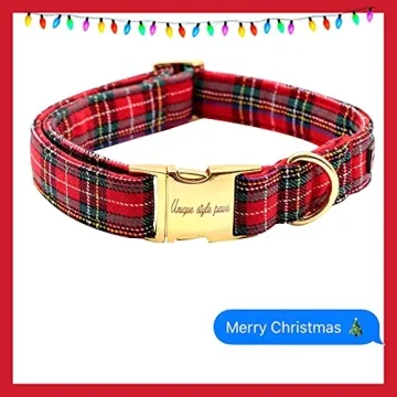 Unique Style Paws Christmas Dog Collar with Bow Tie