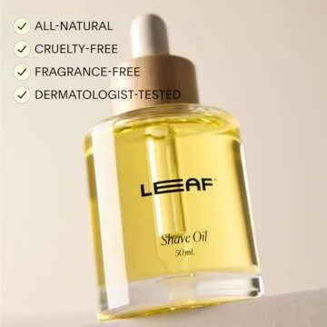 Leaf Shave | Shave Oil with Reusable Dropper, 1.7 fl oz - Pre-Shave & Post-Shave Oil for a Smooth Sh...