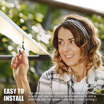 Argojolo Ceiling Hooks - Vinyl Coated Screw Hooks for Versatile Hanging Needs