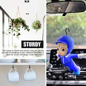 Argojolo Ceiling Hooks - Durable Vinyl Coated Screw Hooks