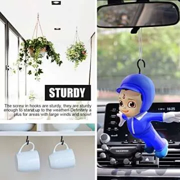 Argojolo Ceiling Hooks - Durable Vinyl Coated Screw Hooks