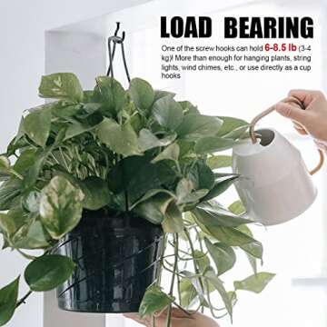 Argojolo Ceiling Hooks - Durable Vinyl Coated Screw Hooks