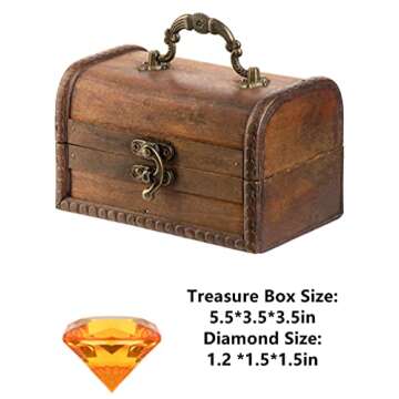 PUBGAMER Diving Gem Pool Toy 15 Big Colorful Diamond Set with Big Treasure Chest Pirate Box Underwat...