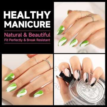 UNA GELLA Short Almond Nail Tips, 312Pcs Pre-file Inner & Full Matte Surface Short Almond Gel x Nail...