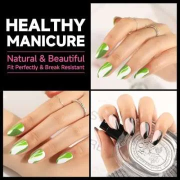 UNA GELLA Short Almond Nail Tips, 312Pcs Pre-file Inner & Full Matte Surface Short Almond Gel x Nail...