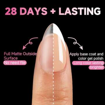 UNA GELLA Short Almond Nail Tips, 312Pcs Pre-file Inner & Full Matte Surface Short Almond Gel x Nail Tips, 15 Sizes No C Curve Soft Gel Nail Tips Acrylic False Nails for Nail Extension Art DIY Salon