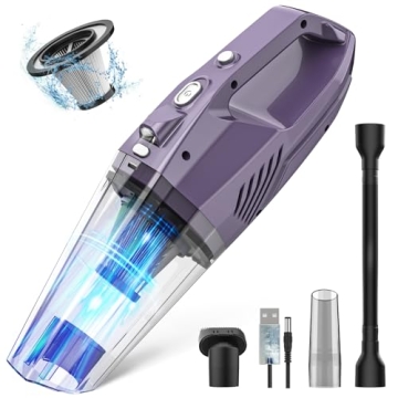 Bossdan Handheld Vacuum Cordless,Car Vacuum Cleaner Portable Wireless with LED Light Washable HEPA F...