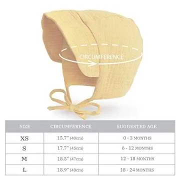 UPF 50 Baby Sun Bonnet Lightweight Cotton Hat for Infants