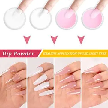 Dip Powder Nail Kit (Clear-White-Pink)