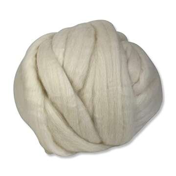 Revolution Fibers Cheviot Wool Roving Top 1 lb for Spinning | Soft Chunky Jumbo Yarn for Arm Knittin...