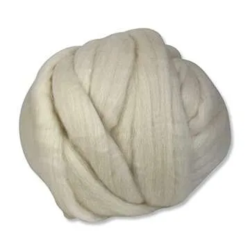 Revolution Fibers Cheviot Wool Roving Top 1 lb for Spinning | Soft Chunky Jumbo Yarn for Arm Knittin...