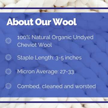 Revolution Fibers Cheviot Wool Roving 1 lb - Natural Yarn