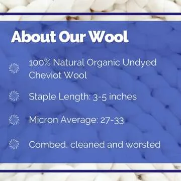 Revolution Fibers Cheviot Wool Roving 1 lb - Natural Yarn