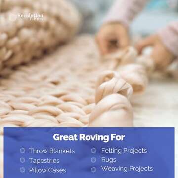 Revolution Fibers Cheviot Wool Roving 1 lb - Natural Yarn
