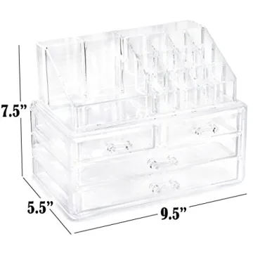Masisrs Clear Makeup Organizer - Elegant 16 Compartment Storage