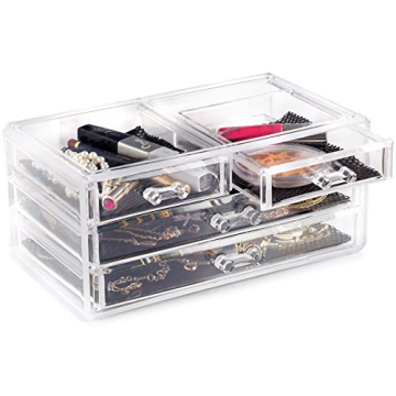 Masisrs Clear Makeup Organizer - Elegant 16 Compartment Storage