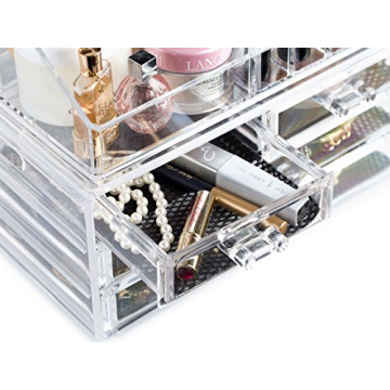 Masisrs Clear Makeup Organizer - Elegant 16 Compartment Storage