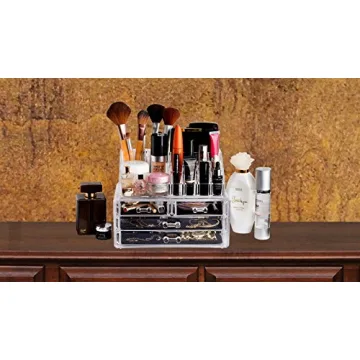 Masisrs Clear Makeup Organizer - Elegant 16 Compartment Storage