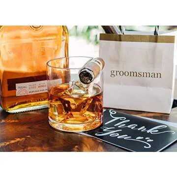 Ruckus Creations Premium Whiskey Glass and Cigar Holder - Dual-Purpose Cigar Rest. Old Fashioned Cigar Whiskey Glass with Cigar Holder, Whisky Gift for Men, Father, Boyfriend, Husband