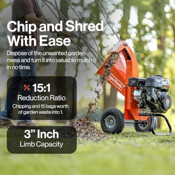 Powerful Mini Wood Chipper Shredder for Yard Cleanup