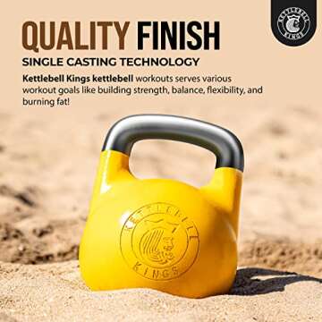 Kettlebell Kings Adjustable Kettlebell for Strength Training - 16 KG Kettlebell Set for Home Gym, Fitness, Cardio Workouts - Full Body Exercise Equipment for Muscle Building and Endurance Training