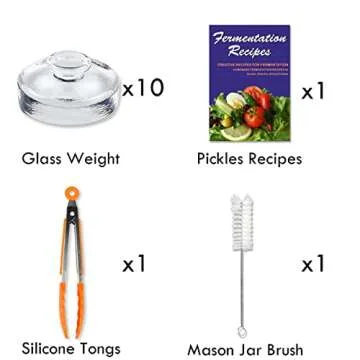 Artcome 10-Pack Glass Fermentation Weights with Easy Grip Handle and Unique Texture Design for Large Wide Mouth Mason Jars