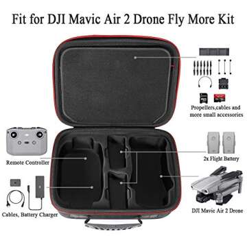 Hard Storage Carrying Case for DJI Air 2S/Mavic Air 2 Fly More Combo - Black