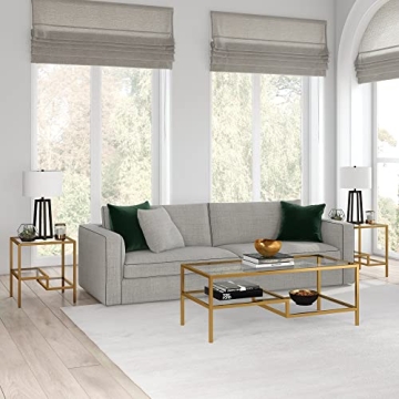 Henn&Hart Modern 45" Rectangular Brass Coffee Table