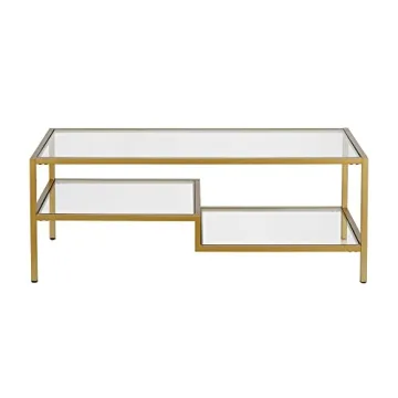 Henn&Hart Modern 45" Rectangular Brass Coffee Table