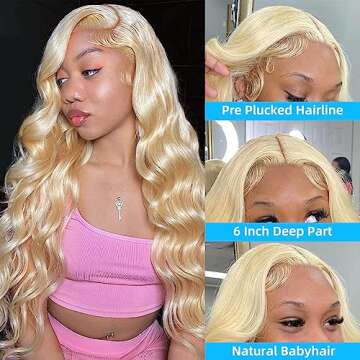 Avolo 30 Inch 613 Lace Front Wig Human Hair 13x6 Transparent Lace Blonde Lace Front Wigs Human Hair ...
