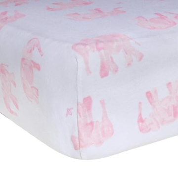 Burt's Bees Baby Organic Crib Sheets - Pink Elephants