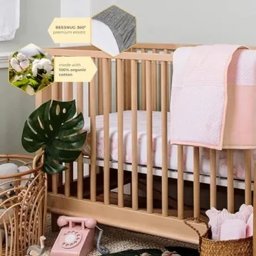 Burt's Bees Baby Organic Crib Sheets - Pink Elephants
