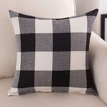SEEKSEE Buffalo Plaid Pillow Covers Set of 4