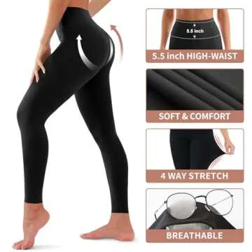 4 Pack High Waisted Tummy Control Leggings - Stylish & Durable