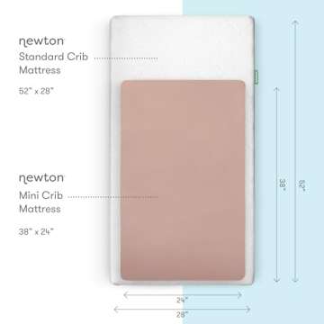 Newton Baby Mini Crib Sheets (2-Pack) | Organic Muslin Cotton, Ultra Breathable & Soft Baby Sheets, Machine Washable Baby Mattress Sheets, Fits Any Mini Sized Crib 24" x 38", Clay