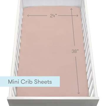 Newton Baby Mini Crib Sheets (2-Pack) | Organic Muslin Cotton, Ultra Breathable & Soft Baby Sheets, Machine Washable Baby Mattress Sheets, Fits Any Mini Sized Crib 24" x 38", Clay