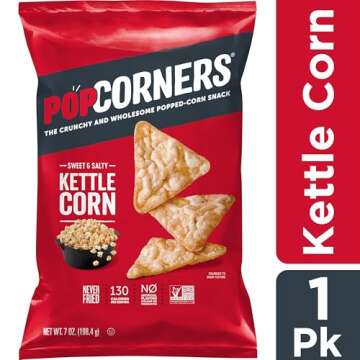 Popcorner Kettle Corn Popped Corn Chips - Non-GMO & Gluten-Free Snack