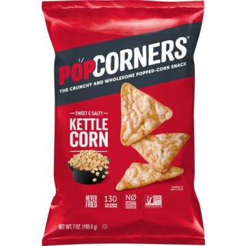 Popcorner Kettle Corn Popped Corn Chips, Gluten-Free & Vegan