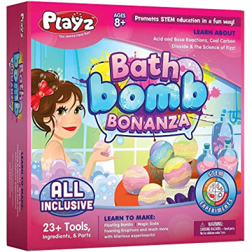 Playz Bath Bomb Bonanza - Craft, Experiment & Educational Science Kits for Kids Age 8-12 - DIY Bath ...