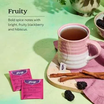 Yogi Spiced Blackberry Focus Tea - Organic Energy Booster