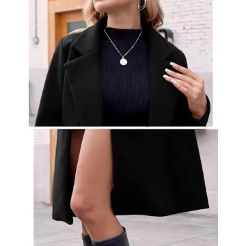 Hooever Women's Stylish Wool Peacoat for Winter Wear