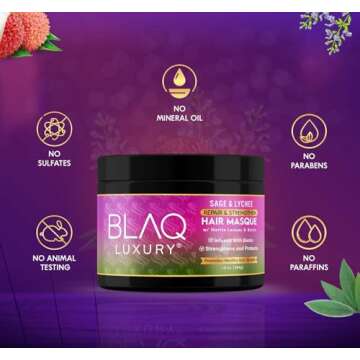 Blaq Luxury Sage & Lychee Hair Masque for Healthier Hair