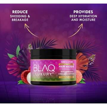 Blaq Luxury Sage & Lychee Hair Masque for Healthier Hair