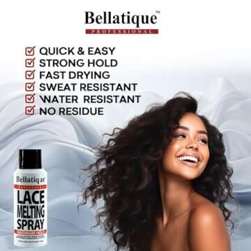 Bellatique Lace Melting Spray (6.67 oz) - Maximum Hold. Flawless Edges, Quick & Easy, Fast Drying, H...