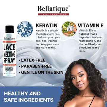 Bellatique Lace Melting Spray (6.67 oz) - Maximum Hold. Flawless Edges, Quick & Easy, Fast Drying, Humidity Resistant, Sweat Resistant, All Day Hold, Quick Drying, Flake Free, Easily Removed.